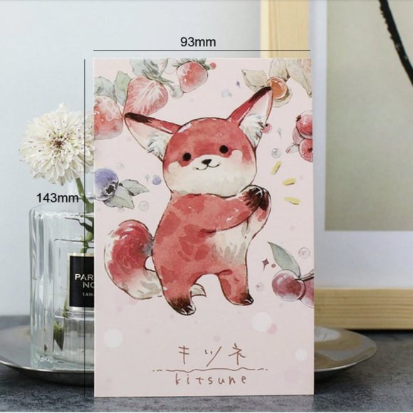 Japanese Watercolour Animal Postcards - 2 pcs - Picture 3 of 10